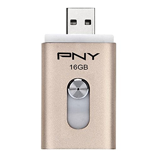 PNY Duo-Link On-The-Go 16GB USB Flash Drive for iPad (P-FDI16GOTGA-GE)