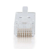 C2G 01939 RJ45 Cat5 8x8 Modular Plug for Flat Stranded Cable Multipack (25 Pack) Clear
