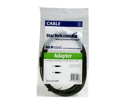 STARTECH MU10MMS 10 feet Slim 3.5mm Stereo Audio Cable - M/M