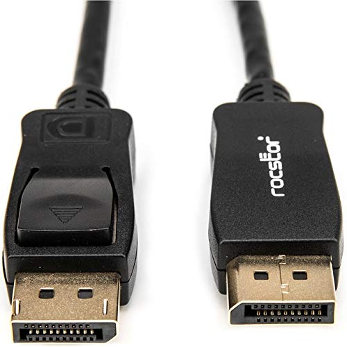 Rocstor Premium 10ft / 3m DisplayPort 1.2 Cable M/M - DisplayPort 4k - DisplayPort Male Digital Audio/Video - 10ft - Black- DP TO DP Cable 4Kx2K - DisplayPort for Monitor, Audio/Video Device - 2.70 GB