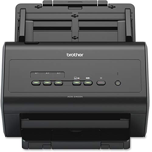 Brother ADS-2400N High-Speed Document Scanner, Wireless, PC Connected & Network, Desktop, Sheet-fed and Duplex Scanning, Includes Professional Software