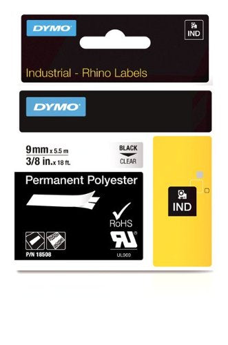 DYMO RhinoPRO Labeller Tape, Permanent Polyester Tape Cassette 3/8