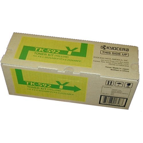 Kyocera TK-592Y Yellow Toner for Use in FSC2026MFP FSC2126MFP 5,000 Page Yield A