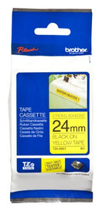 Brother Mobile TZES651 P-Touch Extra Strength Super Adhesive Tape, 0.94" W x 26.2' L, Industrial Tape, Black on Yellow