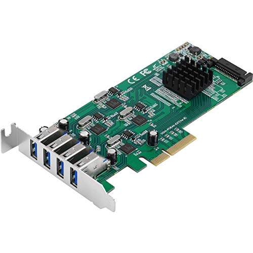 SIIG 4-Port SuperSpeed USB 3.0 PCI Express (PCIe Card) - Quad Core, Four USB 3.0 Ports with 5Gbps (JU-P40811-S1)