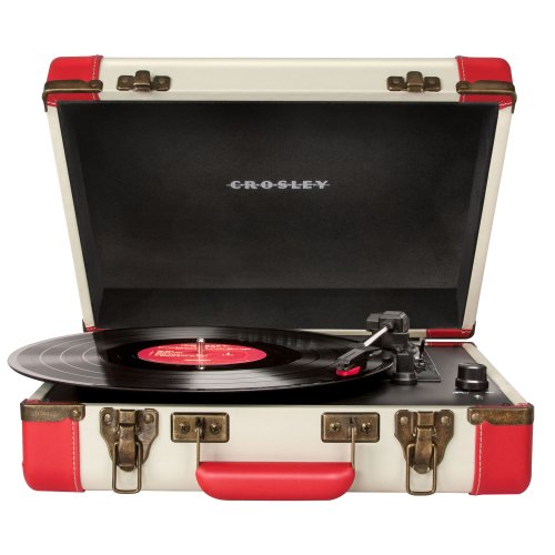 Crosley CR6019A-RE Executive Portable USB-Enabled 3-Speed Turntable (Red & Cream)