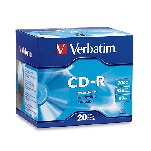 Verbatim CD-R 700MB 80 Minute 52x Recordable Disc - 20 Pack Slim Case