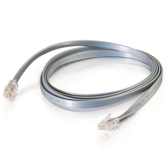 C2G 02978 RJ45 8P8C Crossed/Rollover Modular Cable, Silver (7 Feet, 2.13 Meters)