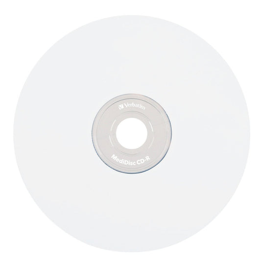 Verbatim 700MB 52x White Thermal Printable Recordable MediDisc CD-R, 50-Disc Spindle 94738