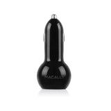 Macally 17 Watt Dual Port USB Car Charger for Smartphones and Other Devices-Retail Packaging-Black