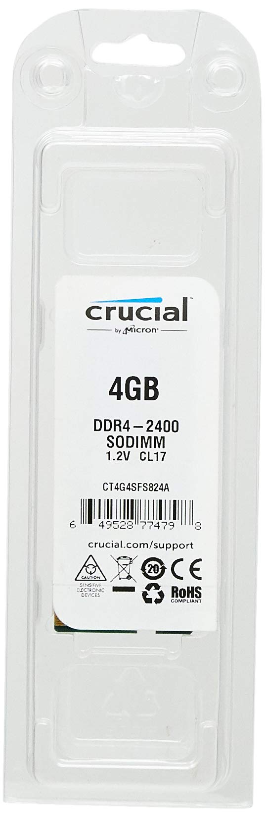 Crucial 8GB Single DDR4 2666 MT/s (PC4-21300) SR x8 SODIMM 260-Pin Memory