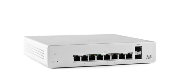 Cisco Meraki Cloud Managed Switching MS220-8P - 8 port gigabit Ethernet, 1G Uplink, POE, Requires Cloud Licensing