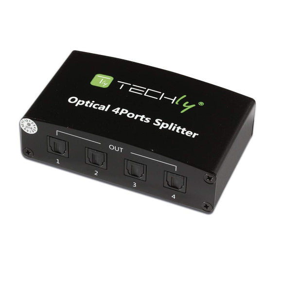 Techly Splitter Digital Audio Splitter 4 Toslink Ports, (IDATA TOS-)