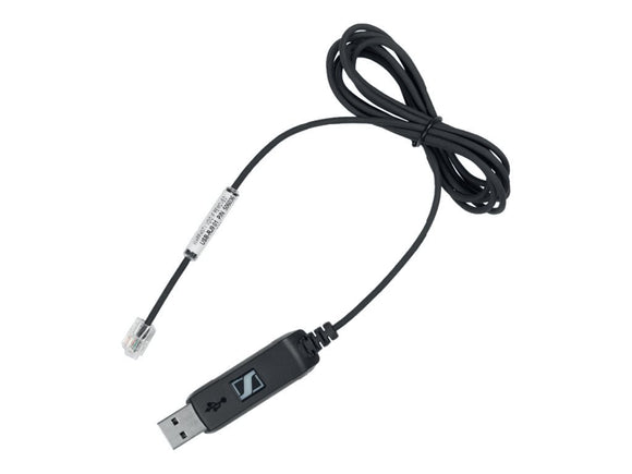Sennehsier USB-RJ9 01 Headset Connection Cable: RJ9 4/4 Plug - USB Plug, for Direct Connection with an UI-Box at USB Port of Your Computer