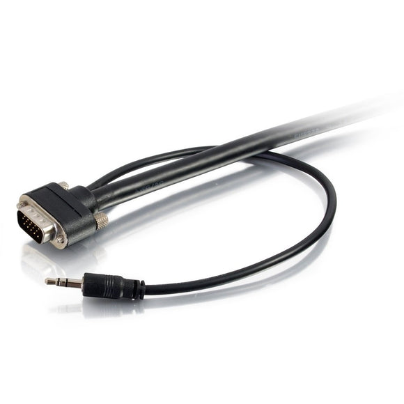 C2G 50223 Select VGA + 3.5mm Stereo Audio and Video Cable M/M, In-Wall CMG-Rated, Black (1 Feet, 0.30 Meters)