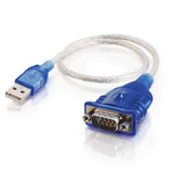 C2G 26886 USB to DB9 Serial RS232 Adapter Cable, Blue (1.5 Feet, 0.45 Meters)