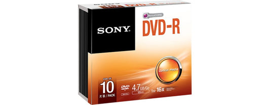 Sony 10DMR47SS 16x DVD-R 4.7GB Recordable DVD Media - 10 Pack