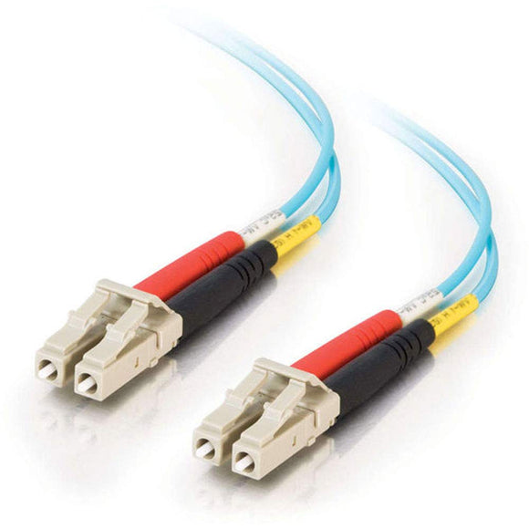 C2G / Cables to Go 33045 LC-LC 10Gb 50/125 OM3 Duplex Multimode PVC Fiber Optic Cable, Aqua