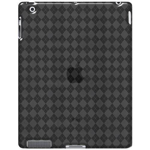 Amzer Luxe Argyle High Gloss TPU Soft Gel Skin Case Cover for Apple iPad 3, The New iPad 3rd Gen (Smoke Grey)
