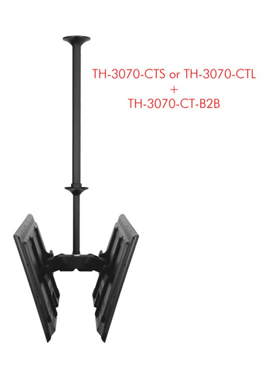 Open Box Atdec TH-3070-CT-B2B Telehook Back to Back Mounting Accessory for 30-Inch to 70-Inch Screen, Black