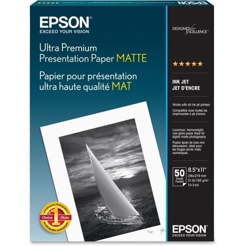 Epson Inkjet Matte Photo Paper Archival 8.5x11 50/pk 8.5x11 Matte Archival 50 Sht