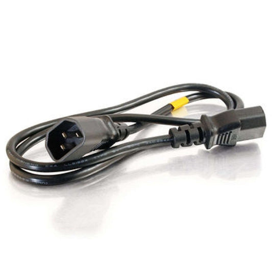 C2G 29966 16 AWG 250 Volt Computer Power Extension Cord - IEC320C14 to IEC320C13, TAA Compliant, Black (3 Feet, 0.91 Meters)