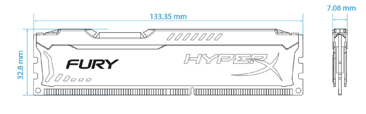 Kingston HyperX FURY 8GB 1600MHz DDR3 CL10 DIMM - Blue (HX316C10F/8)