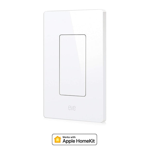 Eve Light Switch - Connected Wall Switch, easily upgrade to intelligent, automate your lighting with timers and rules, Bluetooth Low Energy, white (Apple HomeKit, iOS) - 10027805