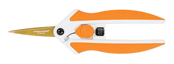 Fiskars 8 Inch Titanium Easy Action Scissors, Orange/White