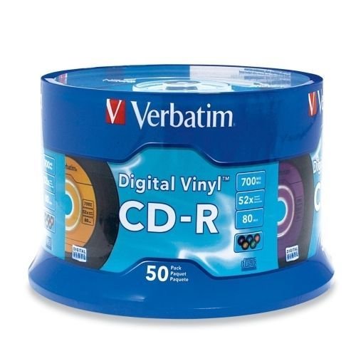 Verbatim Cd-r 80min 52x With Digital Vinyl Surface - 50pk Spindle - 1.33 Hour Maximum Recording Tim