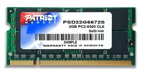Patriot PSD22G6672S Signature PC2-5300 DDR2 667MHz 2 GB SODIMM CAS 5 Module (Green)