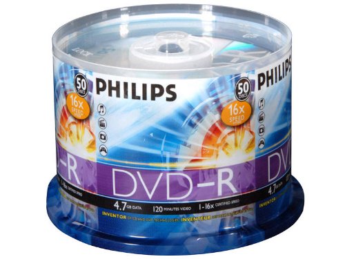 Philips DVD-R 4.7gb 16x, 50 Cake Box