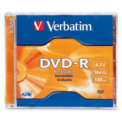 Verbatim 4.7GB up to 16x Branded Recordable DVD-R (1-Disc) Jewel Case 95051