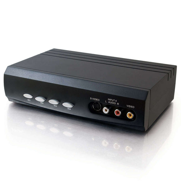 C2G 28750 4x2 S-Video +  Composite Video + Stereo Audio Selector Switch, Black