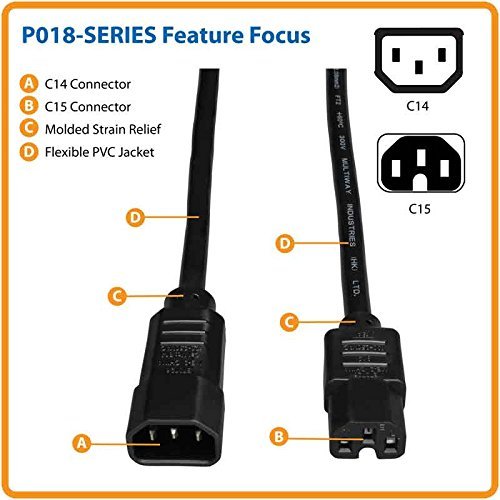 3ft 14awg Power Cord Heavy Duty C14