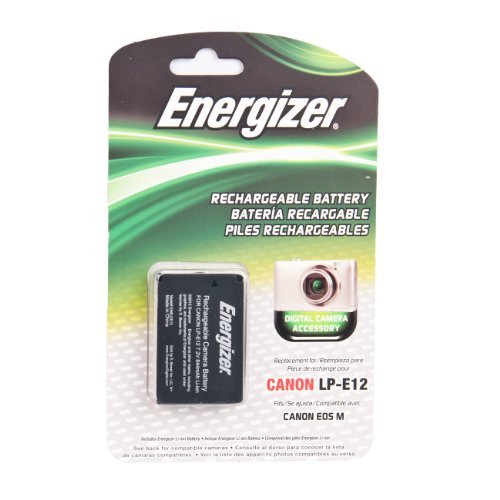 Energizer ENB-CE12 Digital Replacement Battery LP-E12 for Canon EOS M Digital Mirrorless Camera (Black)