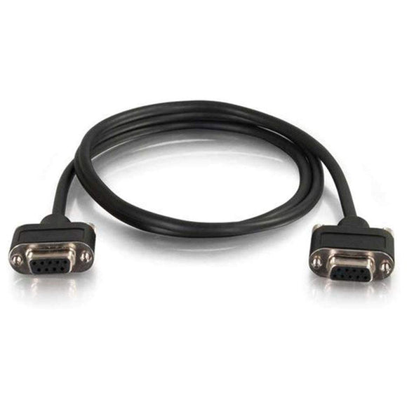 C2G 52181 Serial RS232 DB9 Null Modem Cable with Low Profile Connectors F/F, in-Wall CMG-Rated, Black (50 Feet, 15.24 Meters)
