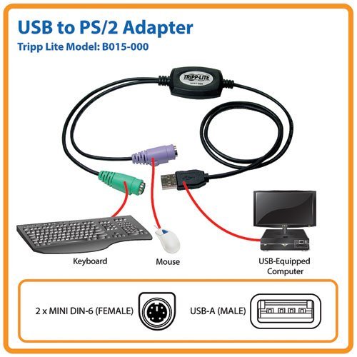 Tripp Lite USB to PS/2 Adapter - Keyboard and Mouse (B015-000)