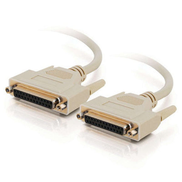 C2G 02644 DB25 F/F Serial RS232 Extension Cable, Beige (6 Feet, 1.82 Meters)