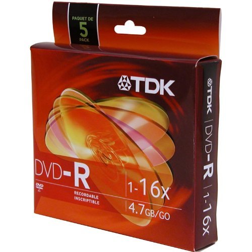 Imation Blank DVD-R Disc 4.7 GB Slim Jewel Case (Five Pack)