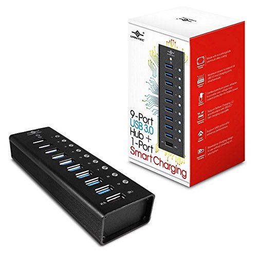 Vantec Aluminum 10-Port USB 3.0 Hub with Power Adapter (UGT-AH100U3)