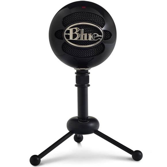 Blue Snowball USB Microphone - Gloss Black - 2 Capsule Design - Mac and PC Compatible - USB - 3 Pickup Options - 40Hz - 18kHz