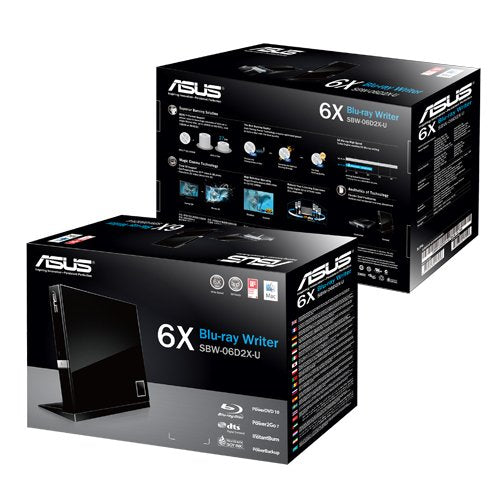 ASUS Computer International Direct External Blu-Ray 6X Writer with BDXL Support SBW-06D2X-U (Black)