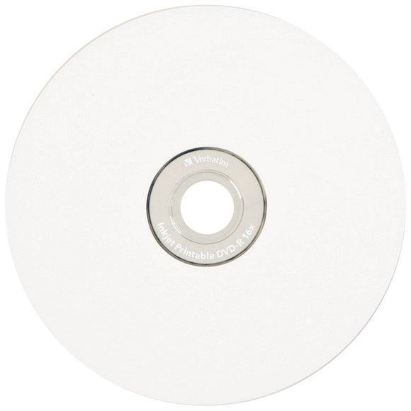 Verbatim 4.7GB up to 16x White Inkjet Printable Recordable Disc DVD-R  (10-Disc Blister) 96936