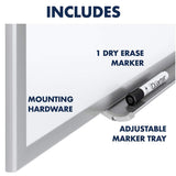 Boone Anodized Aluminum Frame Dry-Erase Board, 48 x 96 Inches