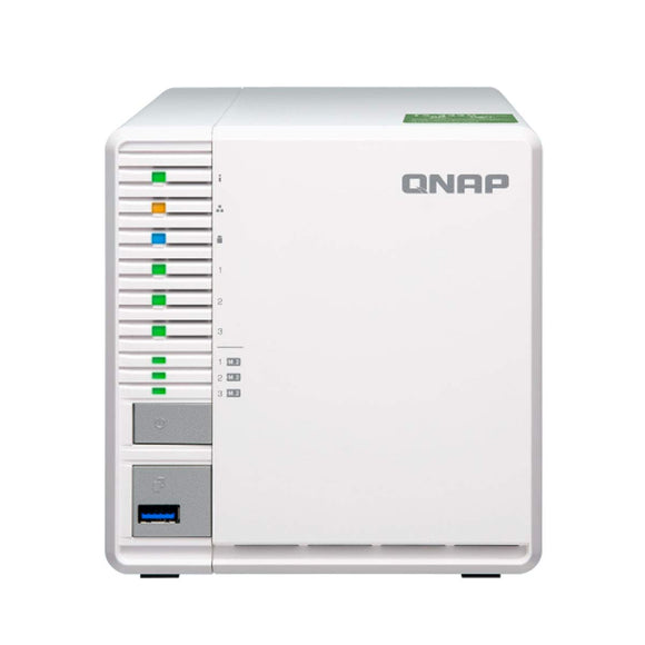 QNAP TS-332X (4GB RAM Version) 3-Bay 64-bit NAS with Built-in 10G Network. Quad Core 1.7GHz, 4GB RAM, 1 X 10Gbe(Sfp+), 2 X 1GbE, 3 X 3.5/2.5