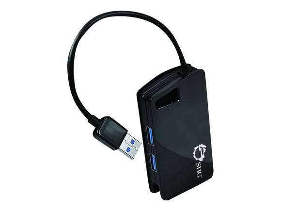 SIIG JU-H30812-S1 Super Speed USB 3.0 4,Port Hub, 4 Ports, Black