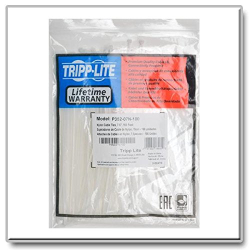 TRIPP LITE TRPP35207N100, Nylon Zip Ties, 70.5-Inch, 100-Pack
