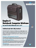 Manhattan 421577 15.6-Inch Empire II Notebook Briefcase