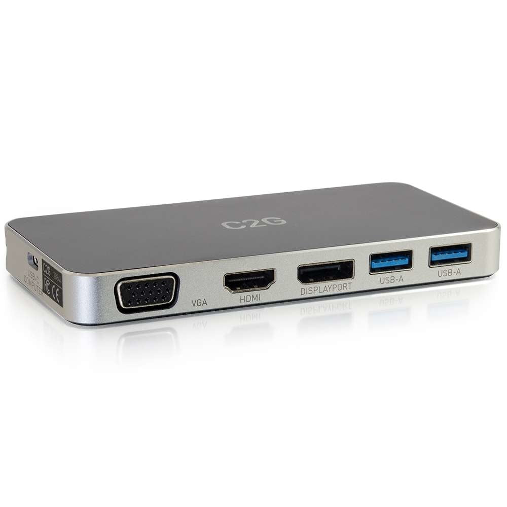 C2G 28844 USB-C Docking Station with HDMI, DisplayPort, and VGA